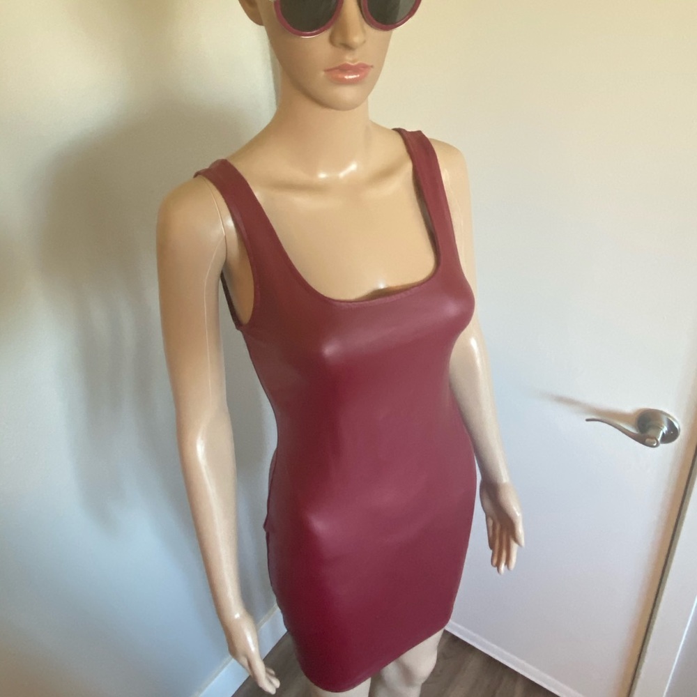 Faux Leather Mini Dress